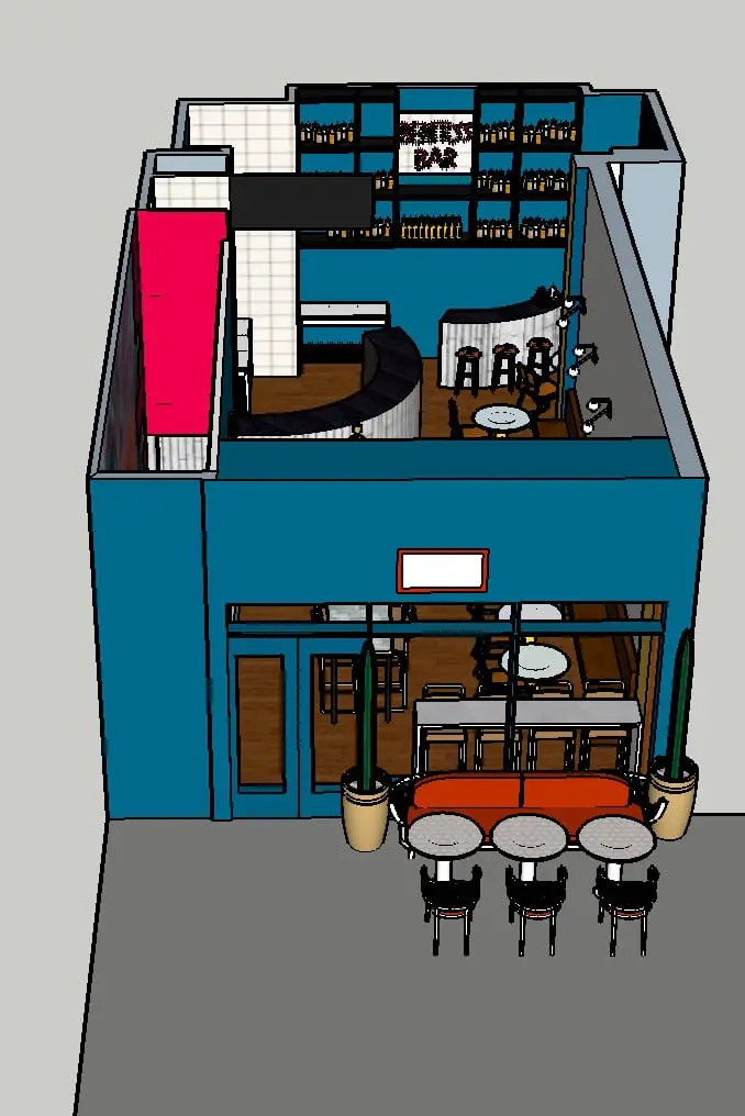 3D plan of the Benitos ground floor