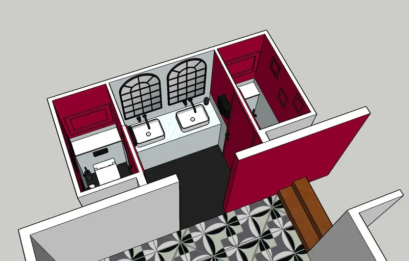 3D render of the Benitos washrooms