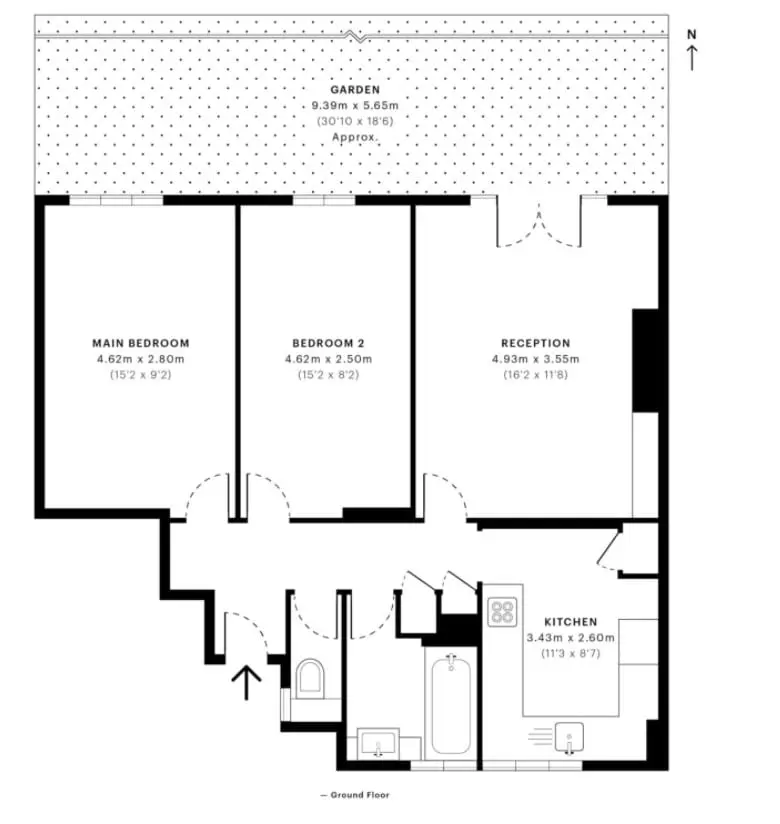 Floor plan of the Crystal Palace flat