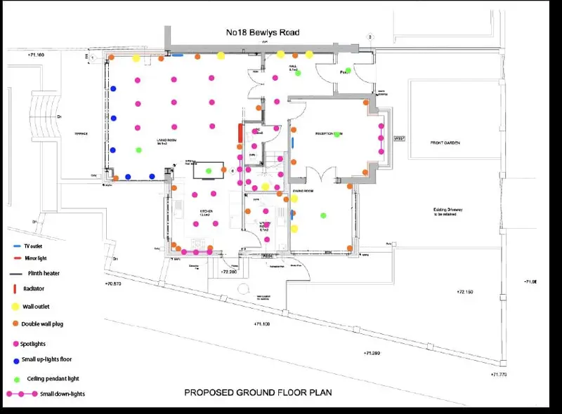 Proposed ground floor lighting plan