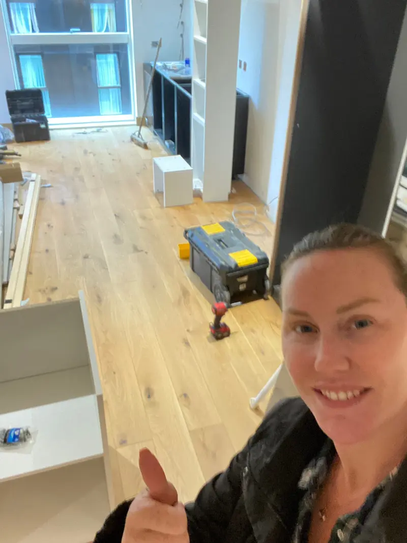 Charlotte on site as new flooring goes down