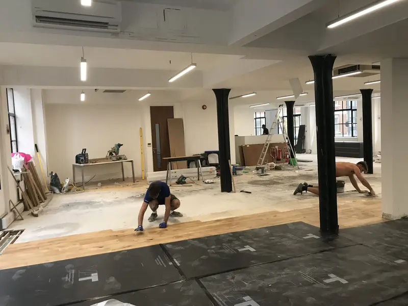 Office floor during strip-out before the refurbishment