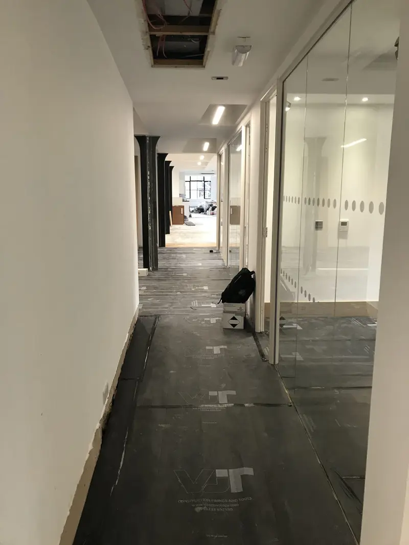 Corridor during the office refurbishment