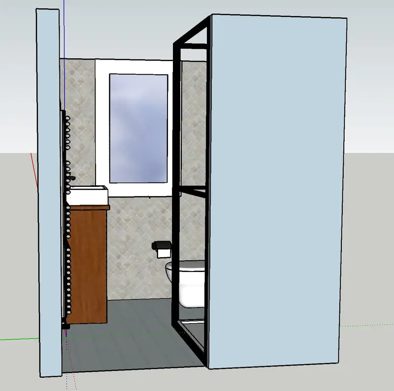 3D design of the bathroom layout