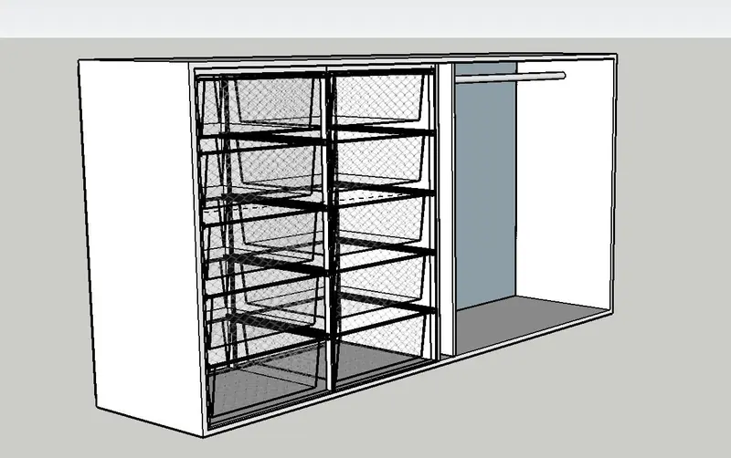 3D design of a bespoke wardrobe