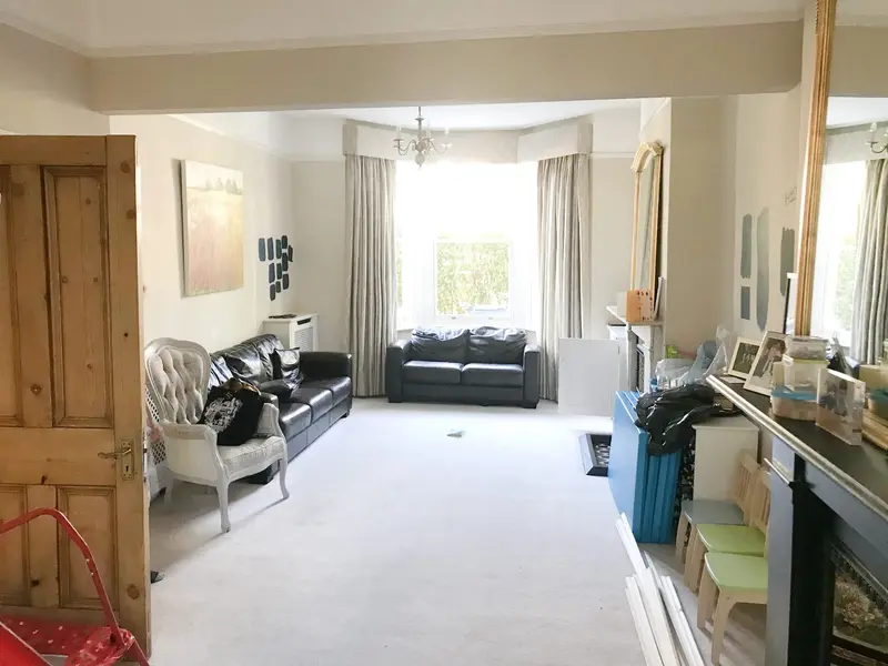 Victorian lounge with two fireplaces before the refresh